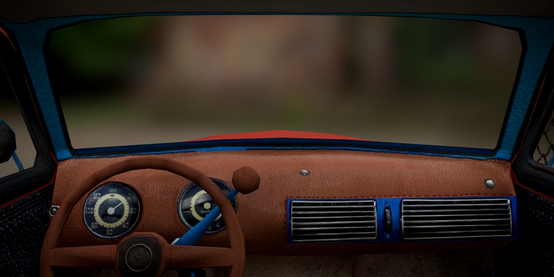 Old rusty truck Low-poly 3D model_9