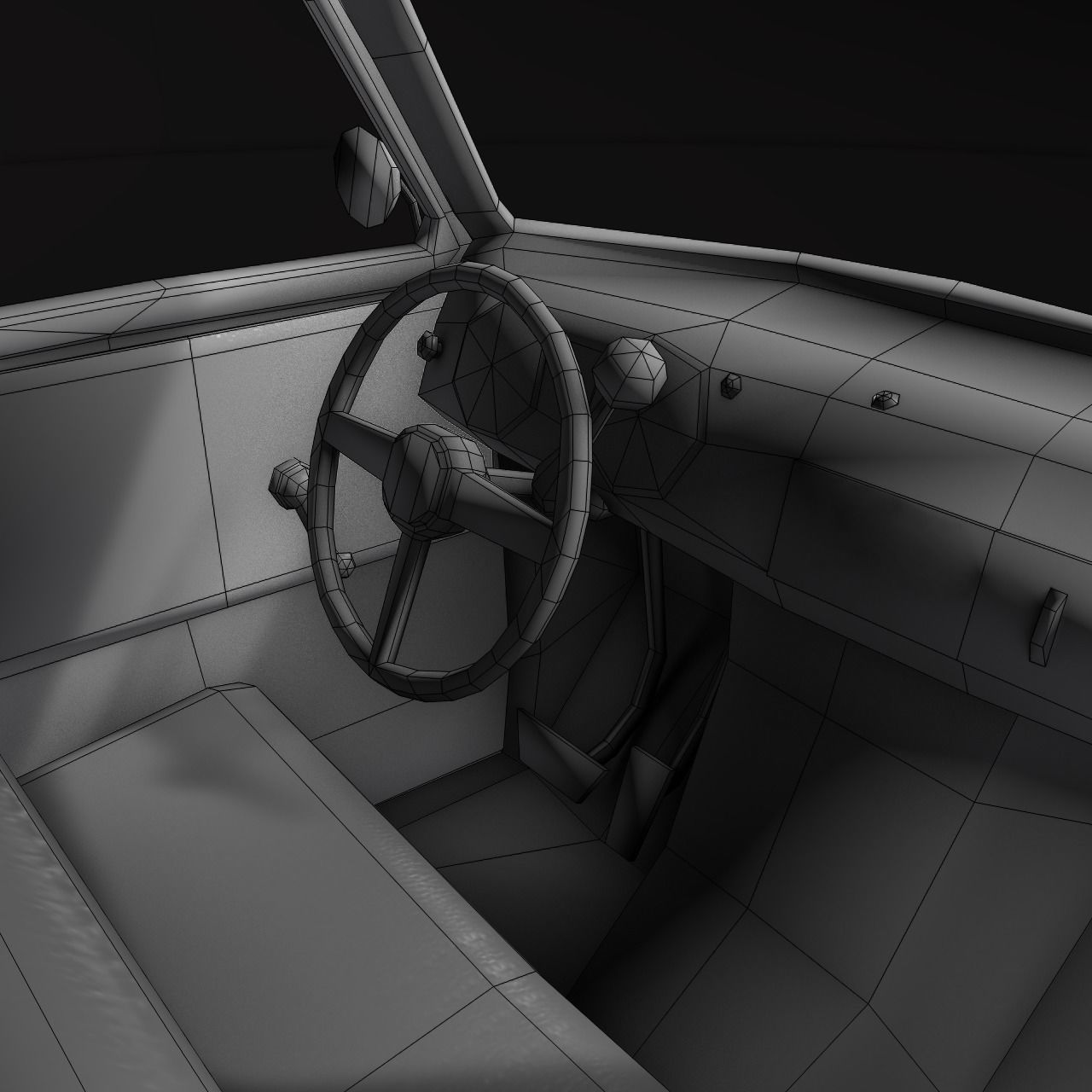 Old rusty truck Low-poly 3D model_15