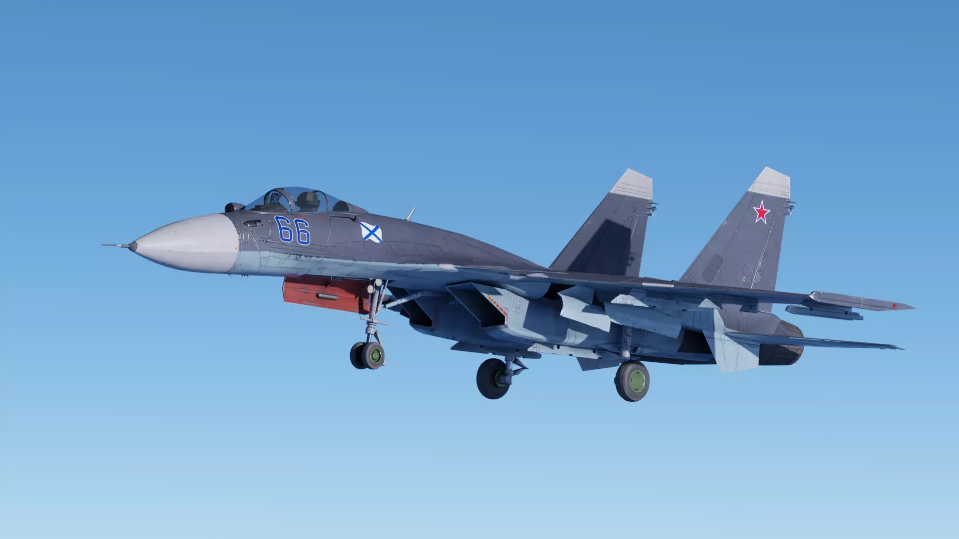 Soukhoi Su-33 Fully-Rigged Animated Game Ready Low-poly 3D model