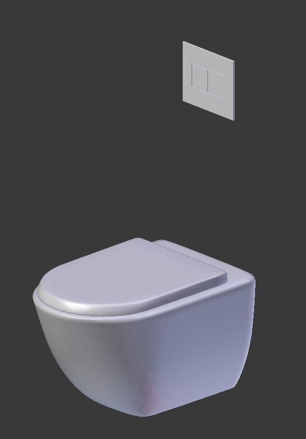 Wall Hung Toilet 3D model_4
