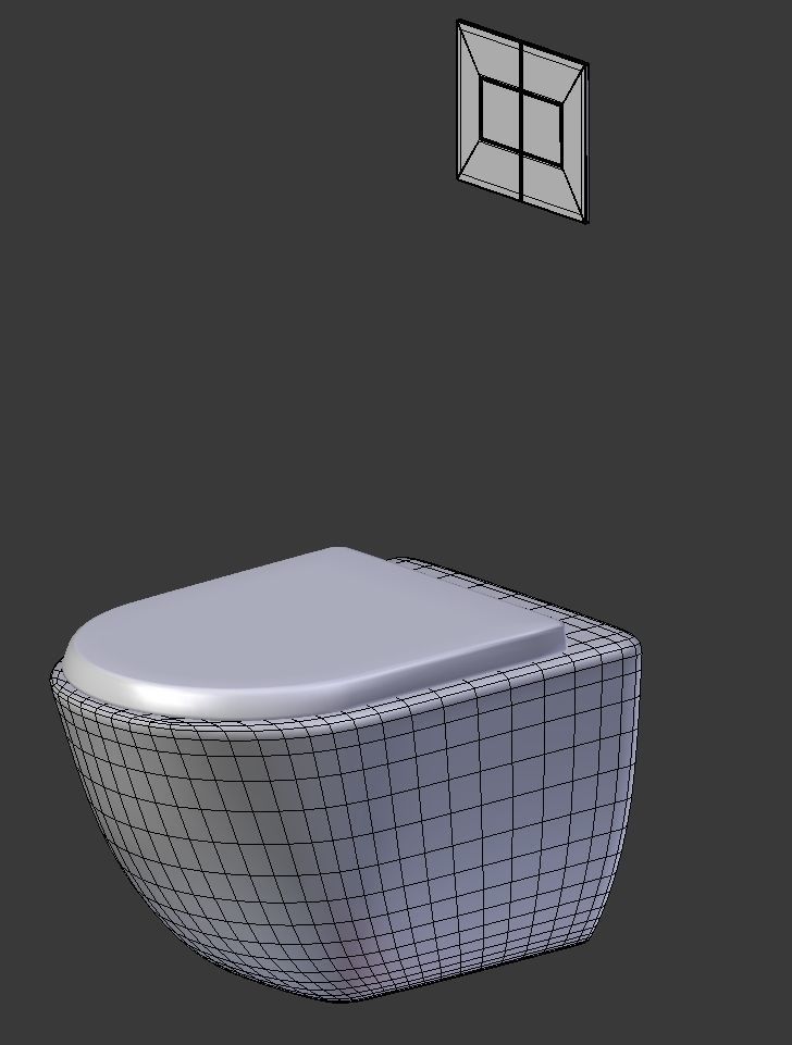Wall Hung Toilet 3D model_5