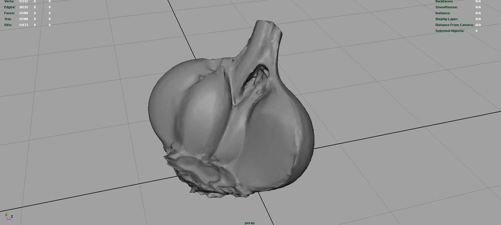 Open garlic Low-poly 3D model_3