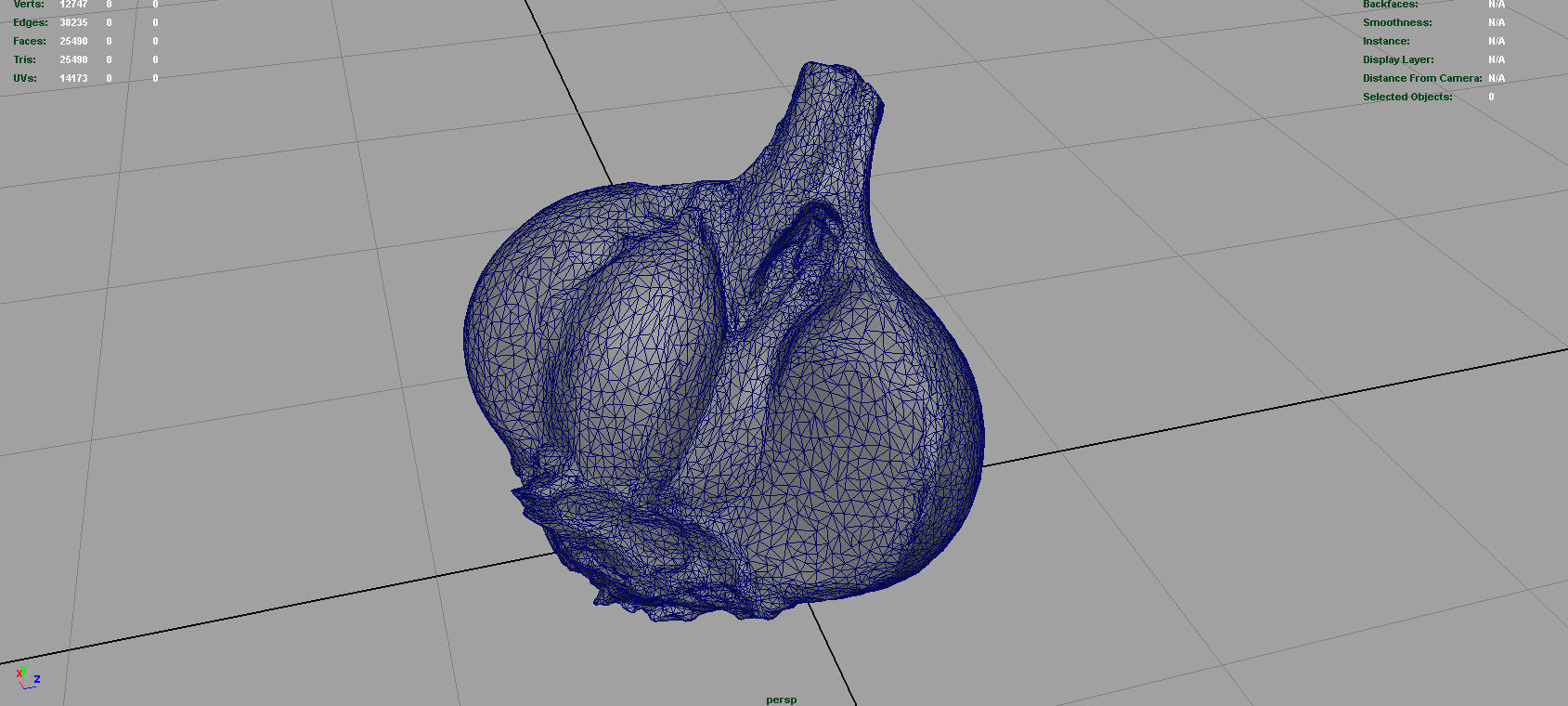 Open garlic Low-poly 3D model_4