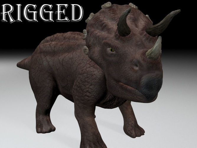 Triceratops dinosaur Low-poly 3D model