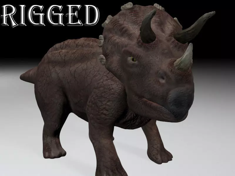 Triceratops dinosaur Low-poly 3D model_0