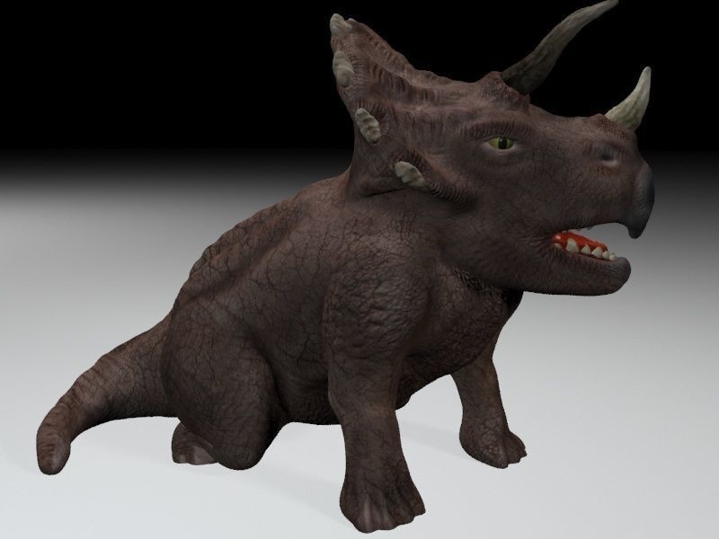 Triceratops dinosaur Low-poly 3D model_6