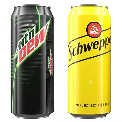 A set of 20 types of sodas aluminum cans Low-poly 3D model 5