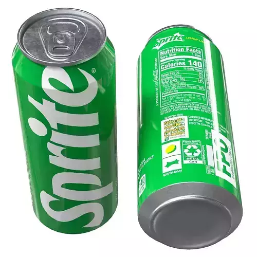 A set of 20 types of sodas aluminum cans Low-poly 3D model 2
