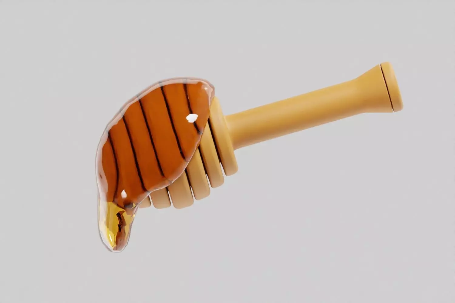 Honey Dipper With Honey Low-poly 3D model