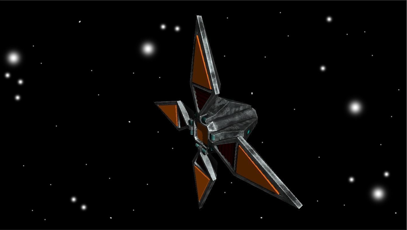 Animated Four Winged Space Enemy Low-poly 3D model_0