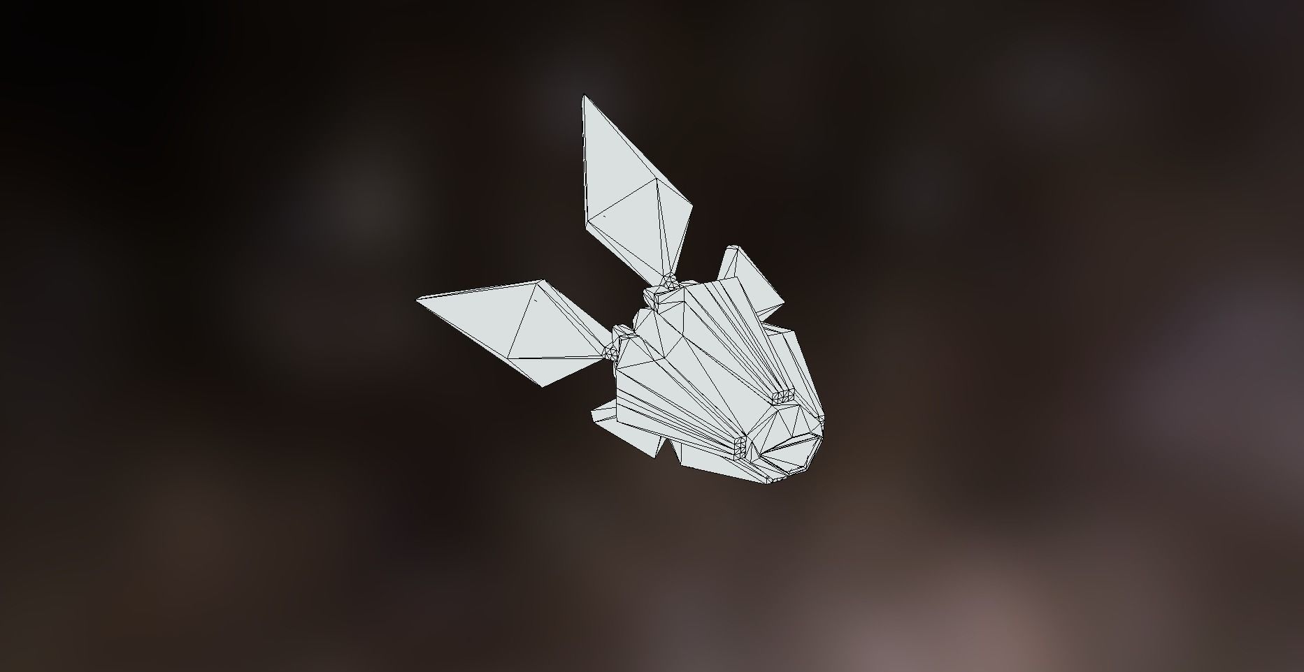 Animated Four Winged Space Enemy Low-poly 3D model_6