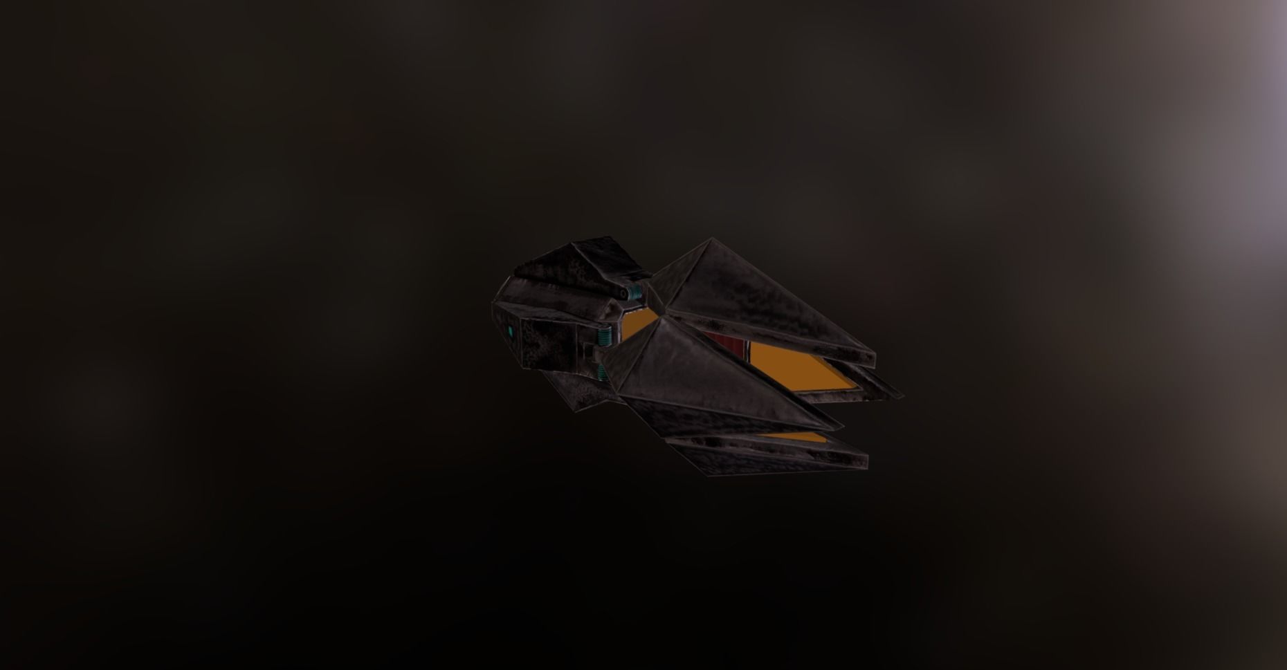 Animated Four Winged Space Enemy Low-poly 3D model_3