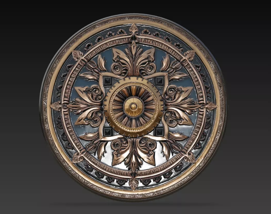 Ornamental Compass Mandala Medallion Relief 3D Model 3D print model