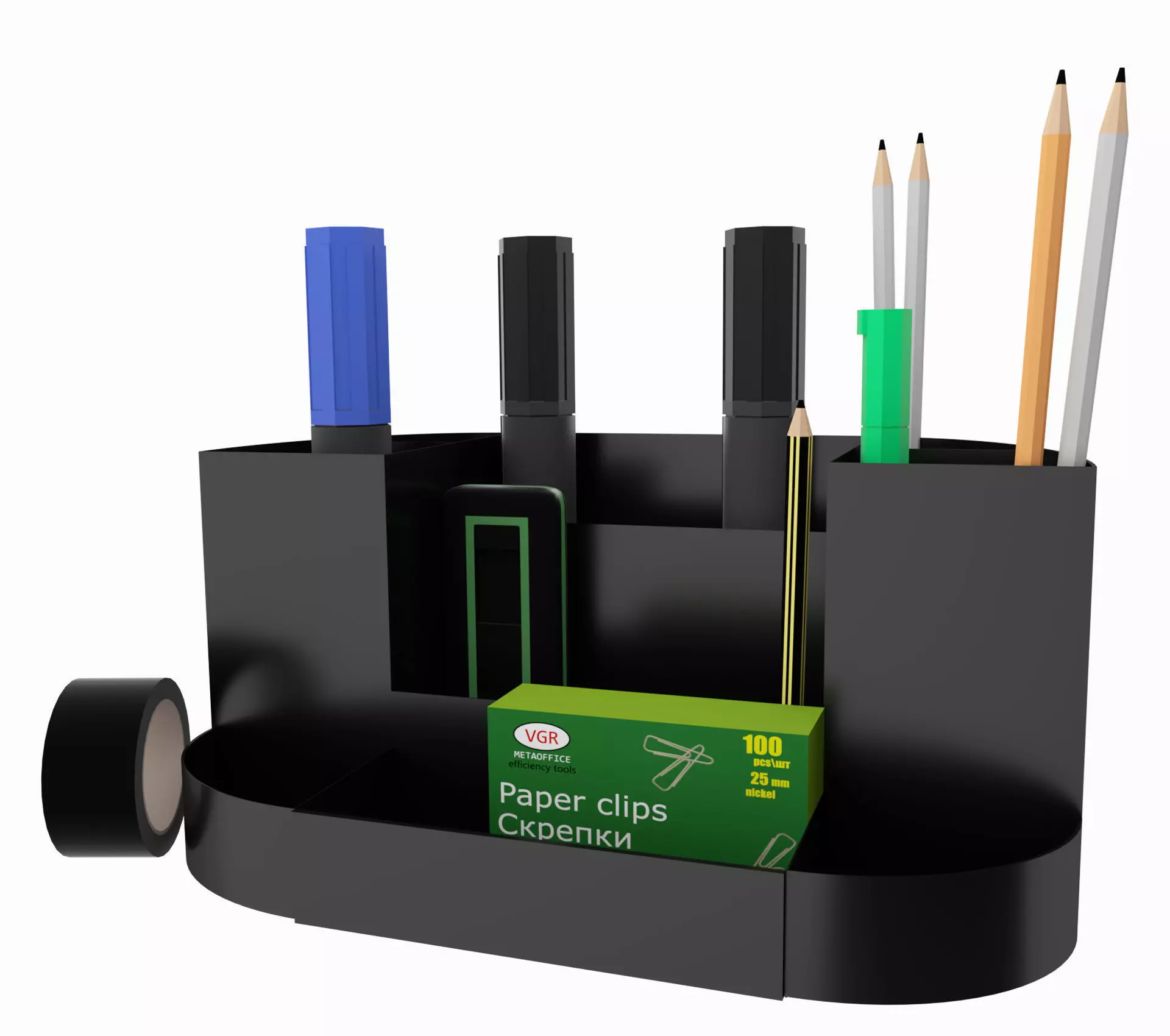 Office Set pen and pencil holder Free 3D model