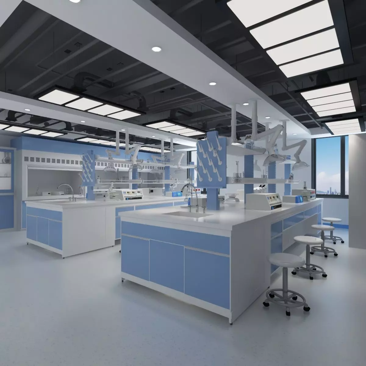 Fully Equipped Chemical Laboratory 3D model