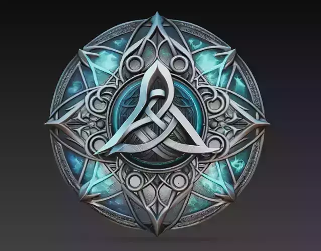 Celtic Trinity Knot Star Medallion Relief 3D Model