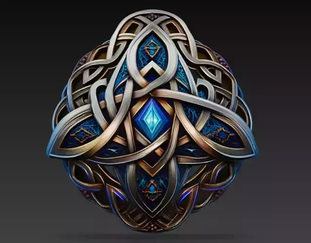 Celtic Trinity Knot Ornament Medallion Relief 3D Model