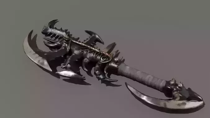 Maelstrom Reaper Scythe Low Poly Dark Fantasy