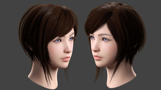 Beautiful Female Head 3D model