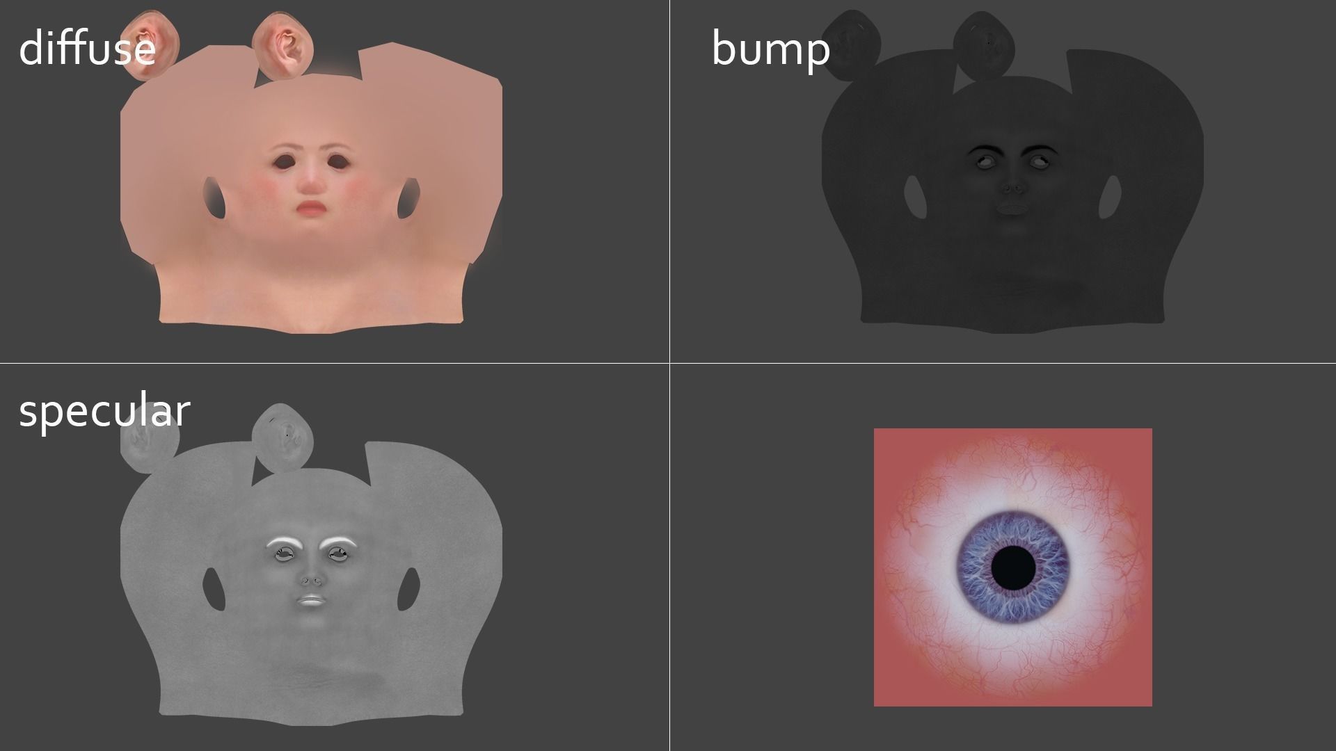 Beautiful Female Head 3D model_3