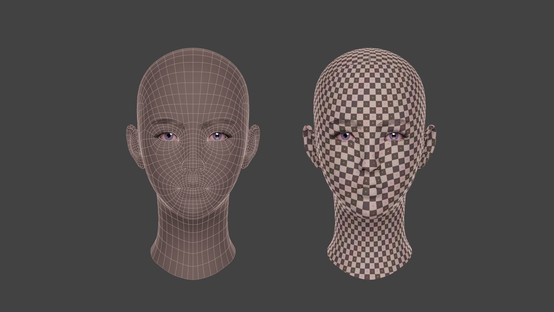 Beautiful Female Head 3D model_2