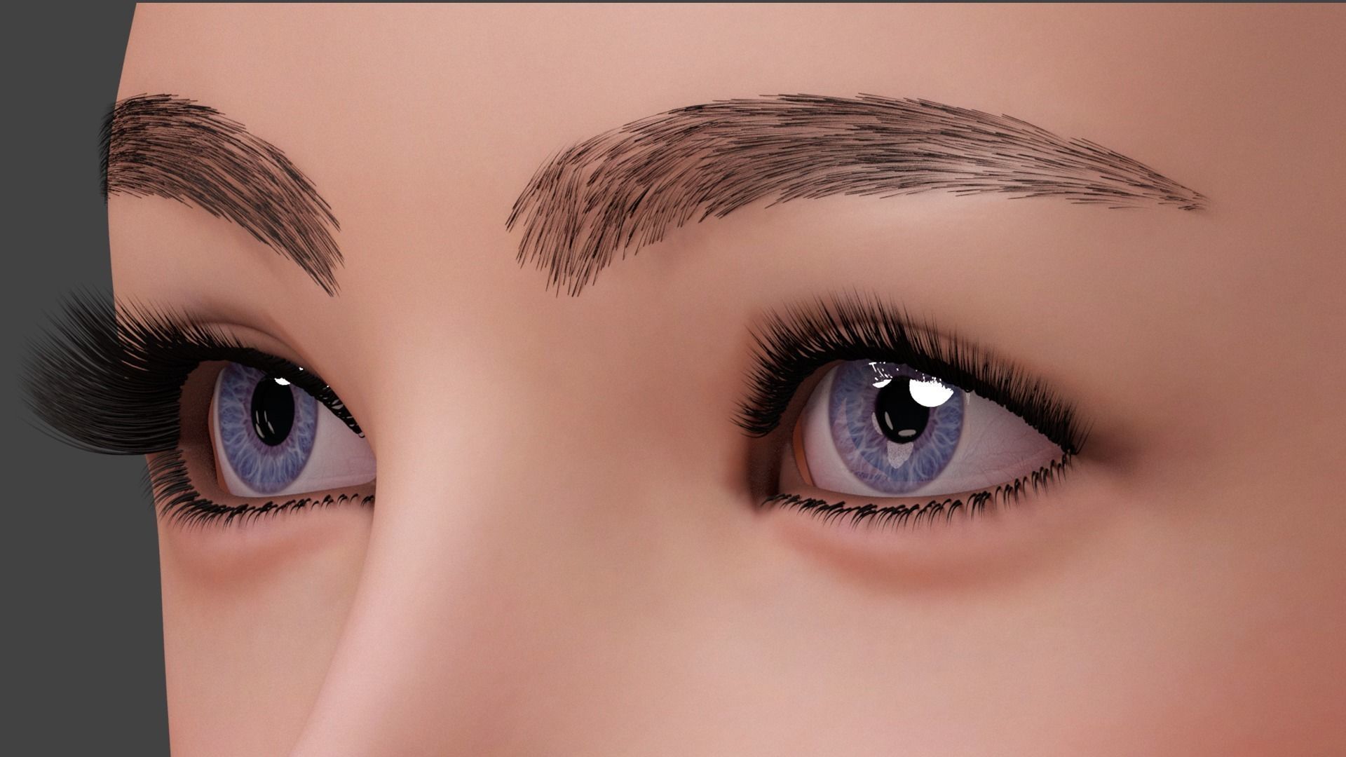 Beautiful Female Head 3D model_1