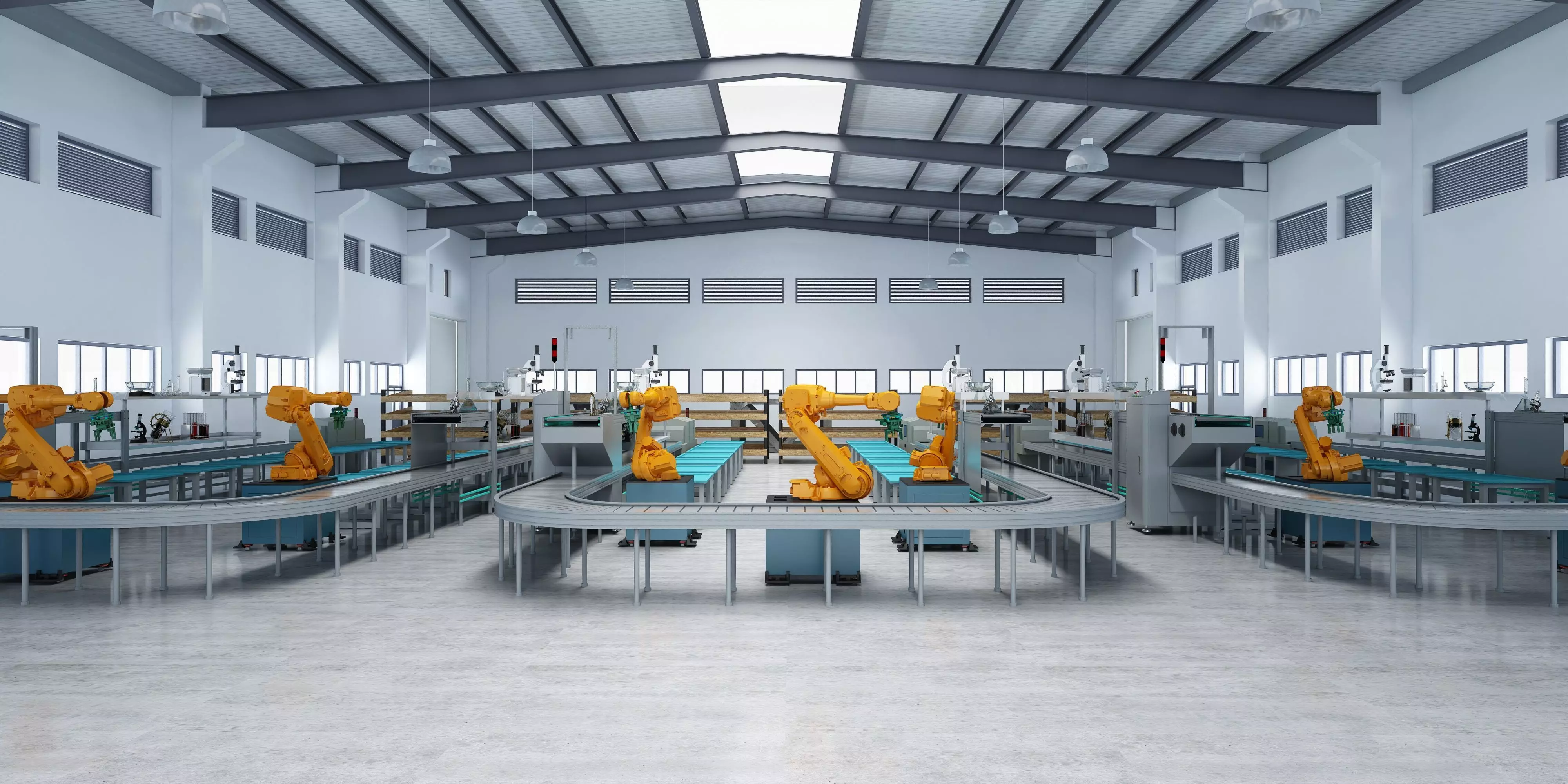 Factory production line 3D model