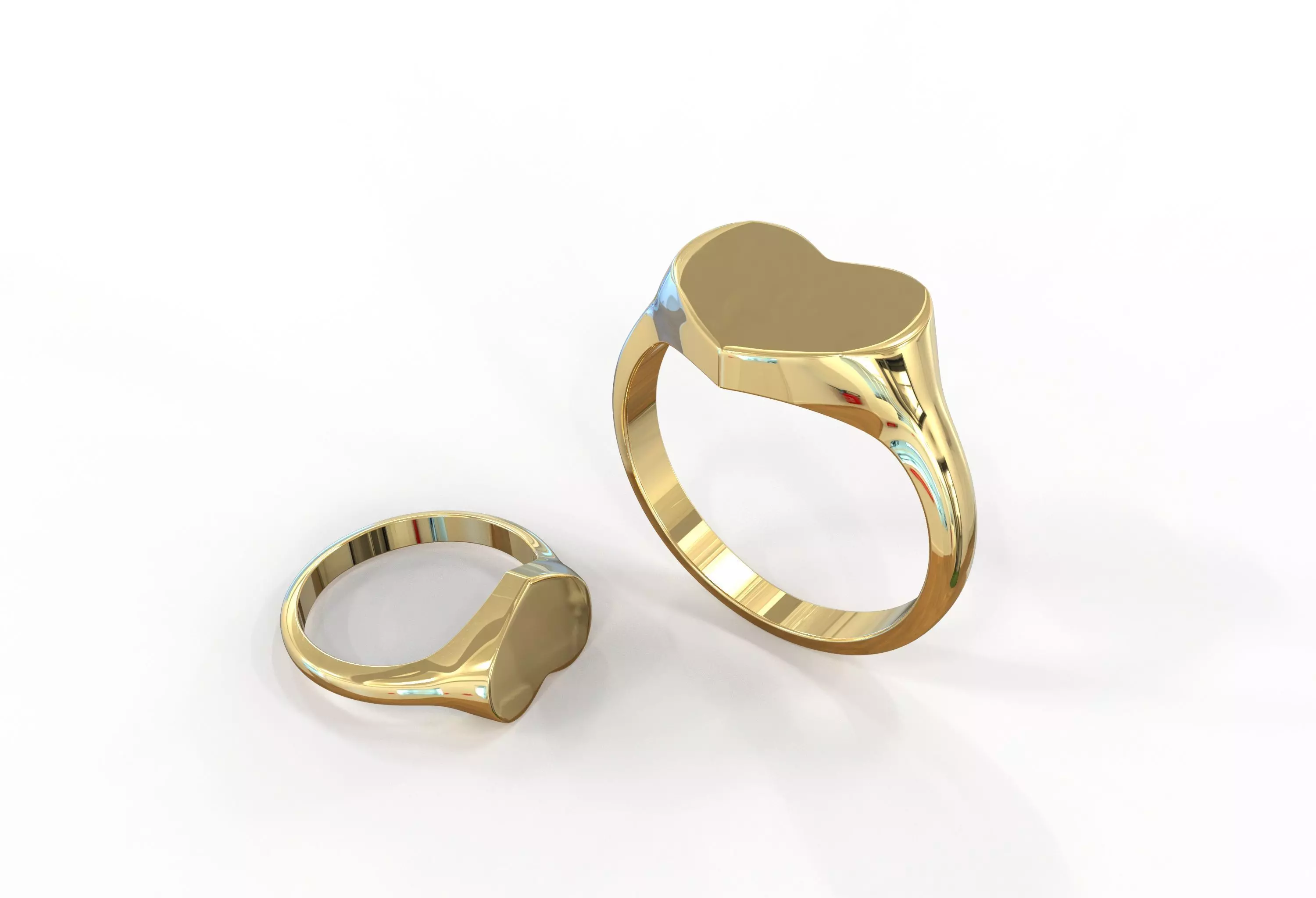 Signet ring heart 3D print model