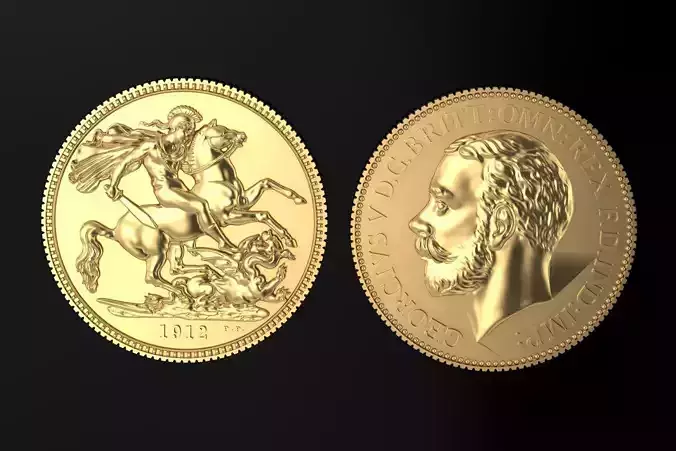 Krugerrand Coin 3DM STL OBJ model for 3D printing and CNC 3D model 3D ...