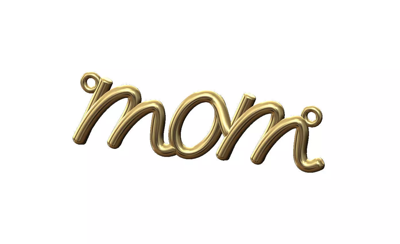 Mom name 3d letters wire pendant and charm 3D print model