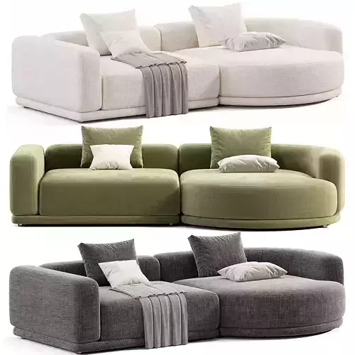 Franke Polukruglyy Sofa By Mononova Low-poly 3D model