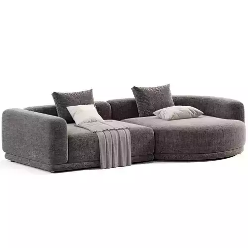 Franke Polukruglyy Sofa By Mononova Low-poly 3D model 4