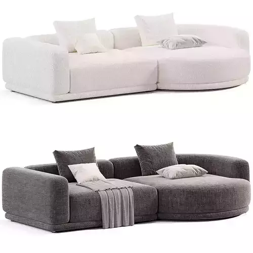 Franke Polukruglyy Sofa By Mononova Low-poly 3D model 3