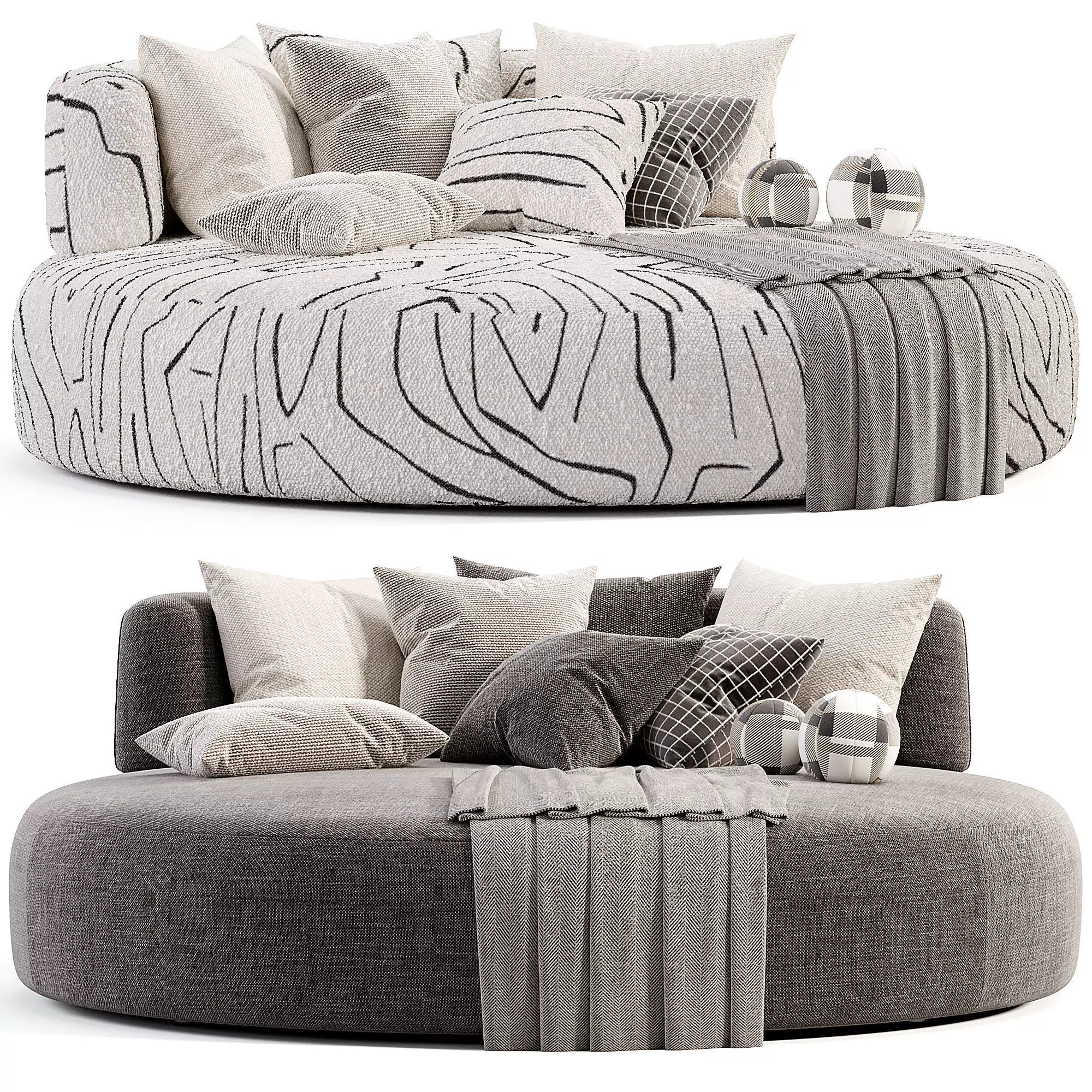 Belt Daybet Sofa By Varaschin Low-poly 3D model
