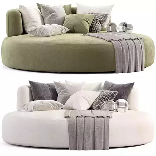 Belt Daybet Sofa By Varaschin Low-poly 3D model 2