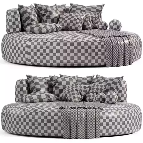 Belt Daybet Sofa By Varaschin Low-poly 3D model 6