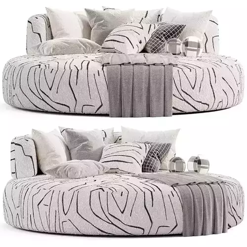 Belt Daybet Sofa By Varaschin Low-poly 3D model 4