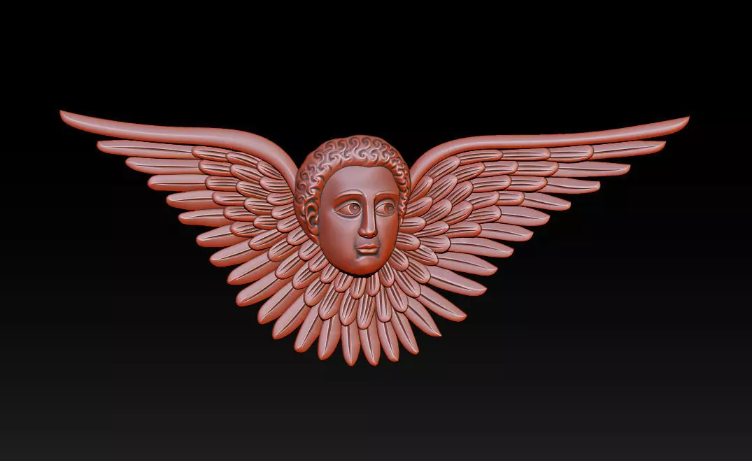 Seraph Angel Wings Relief 3D print model