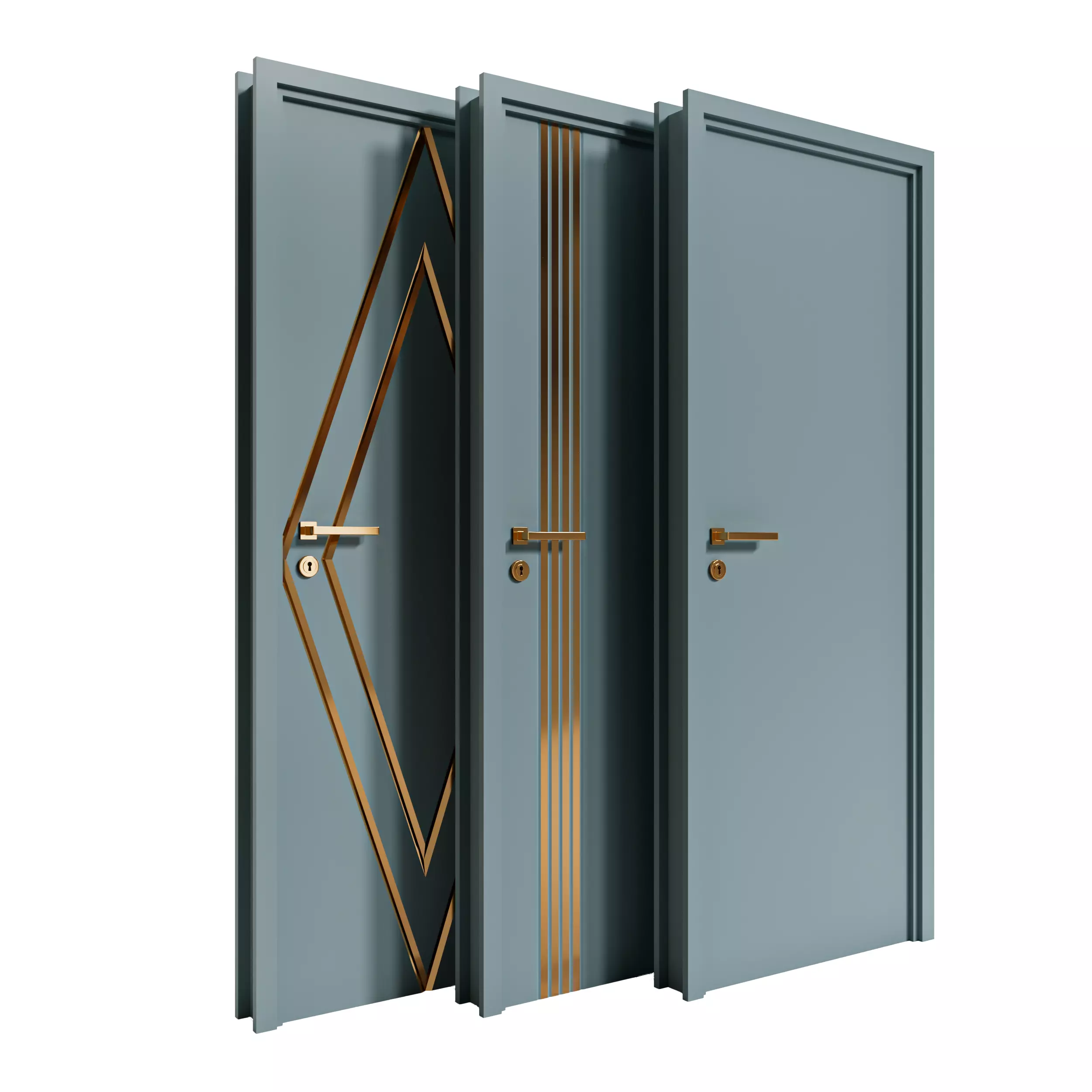 Neo Classic Gold Door 3D model