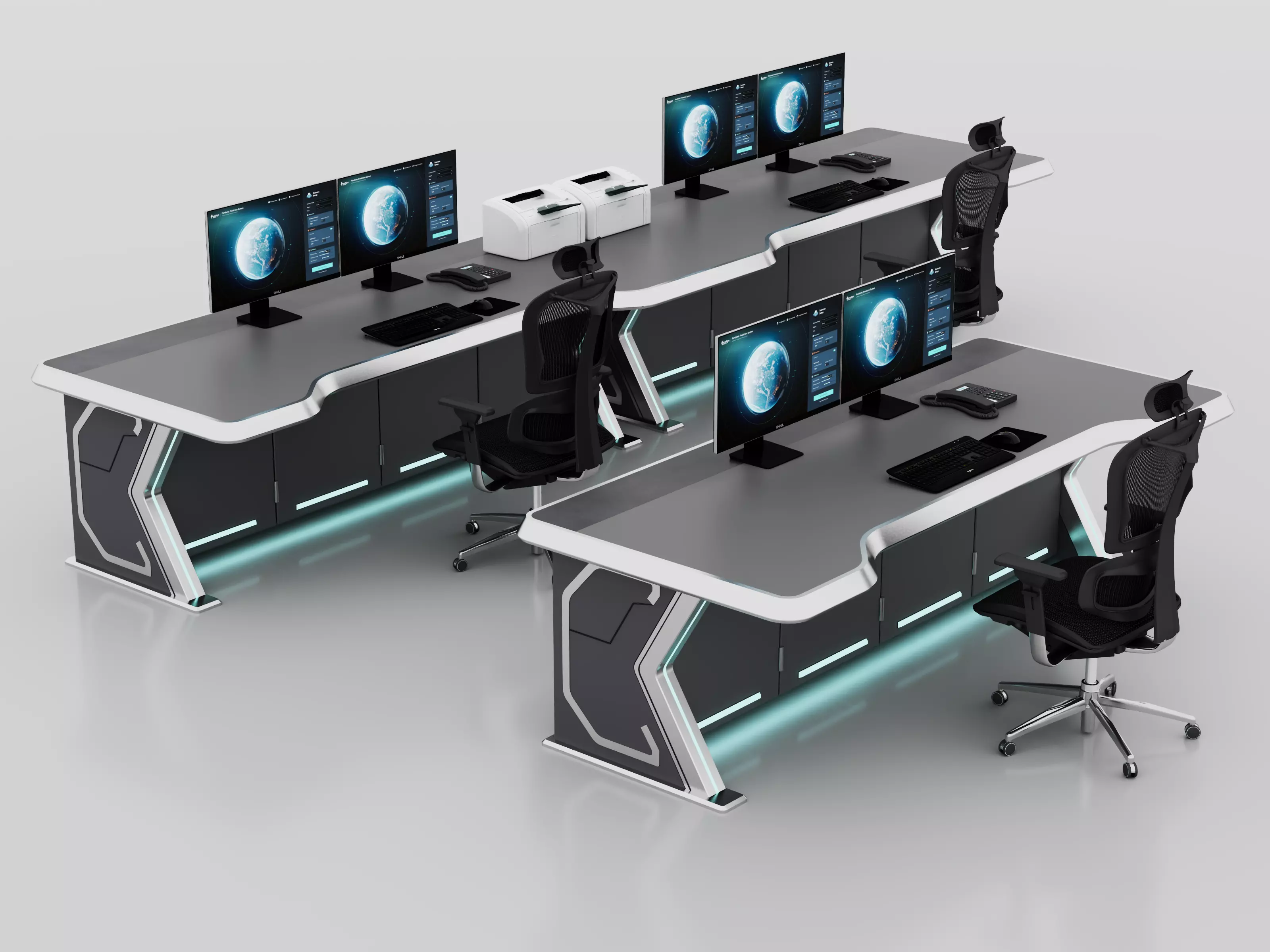 Sci-Fi Command Center 3D model