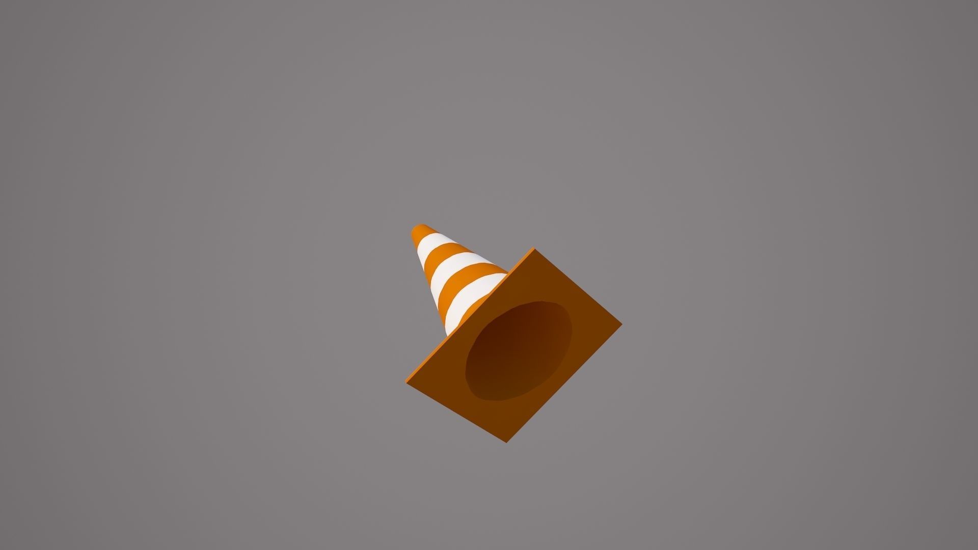 Plastic traffic cone Low-poly 3D model_4