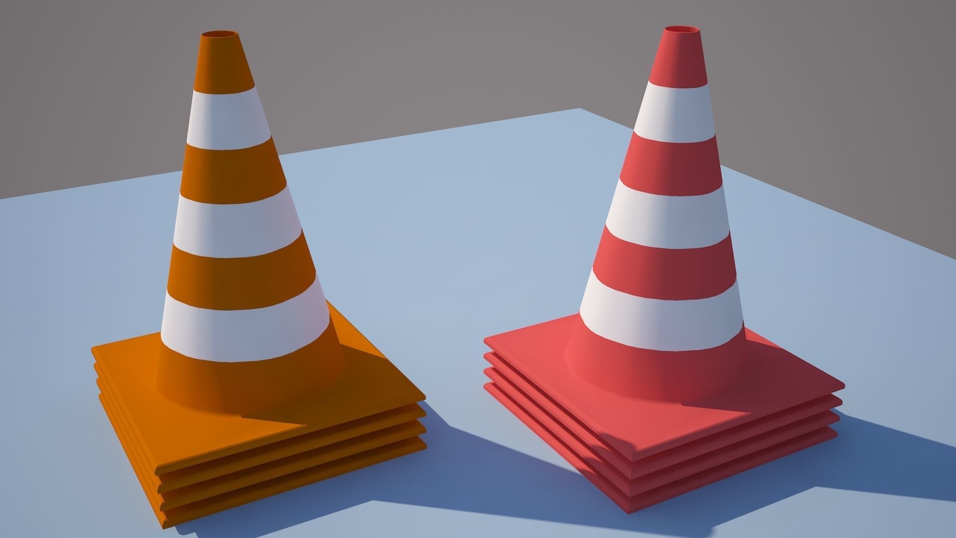Plastic traffic cone Low-poly 3D model_5