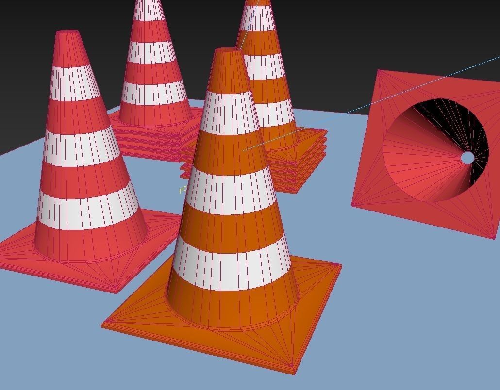 Plastic traffic cone Low-poly 3D model_9