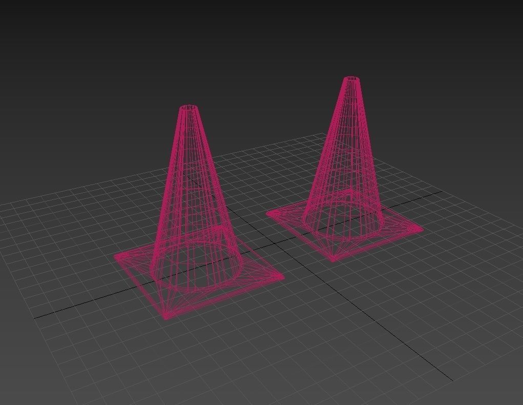 Plastic traffic cone Low-poly 3D model_10