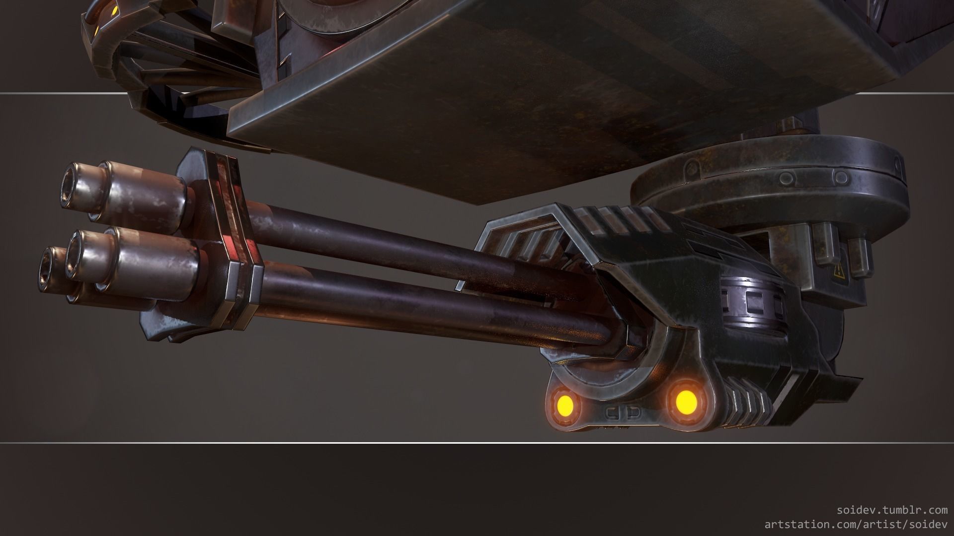 Lowpoly PBR Sci-FI Military Drone Low-poly 3D model_2