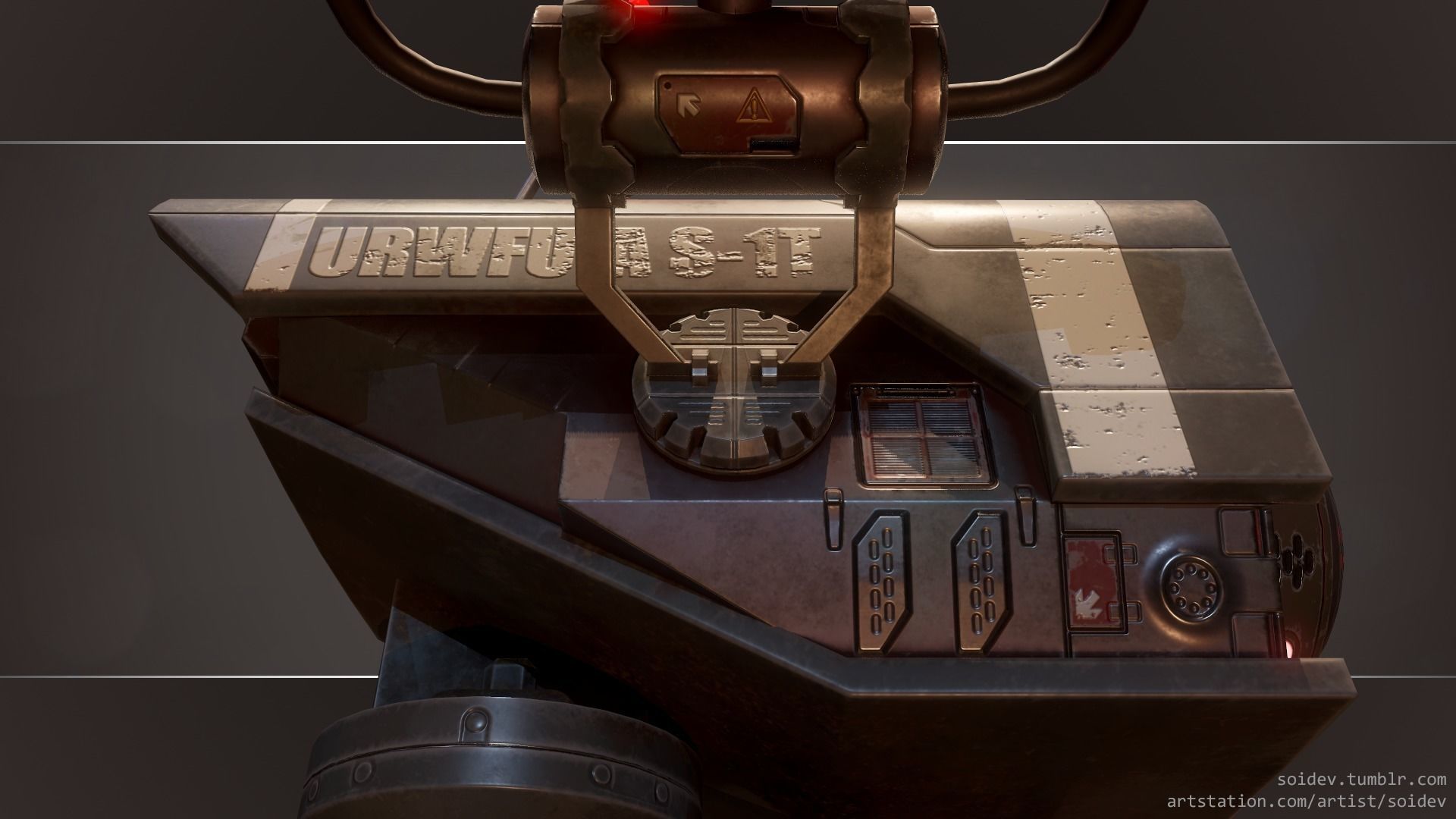 Lowpoly PBR Sci-FI Military Drone Low-poly 3D model_3