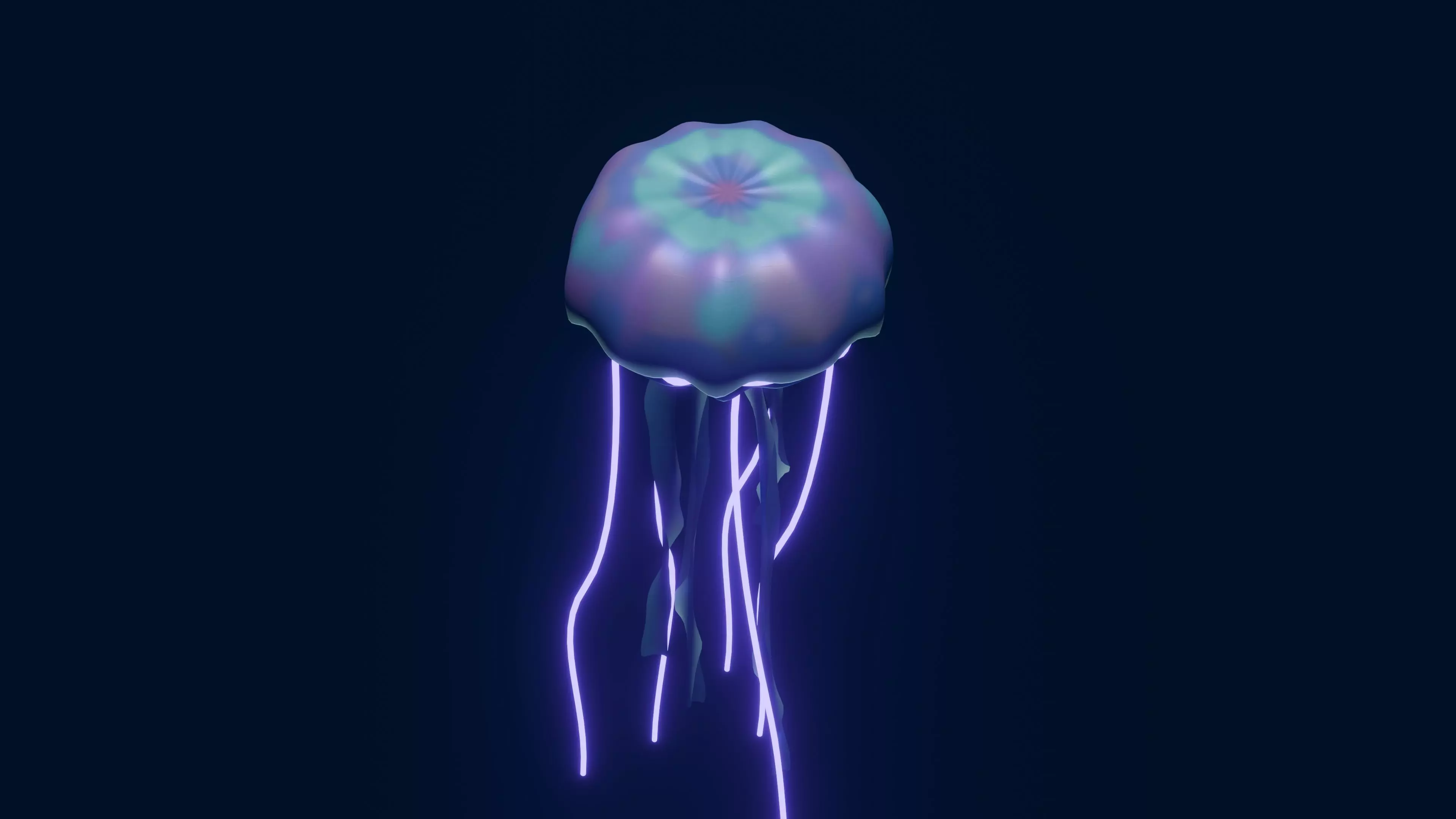 Bioluminescent Jellyfish Low-poly 3D model