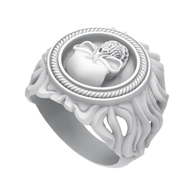 Ring 024 skull 3D print model_7