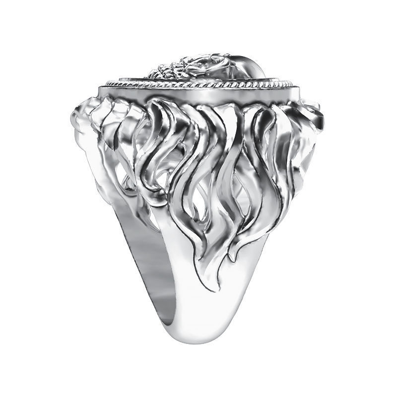 Ring 024 skull 3D print model_3