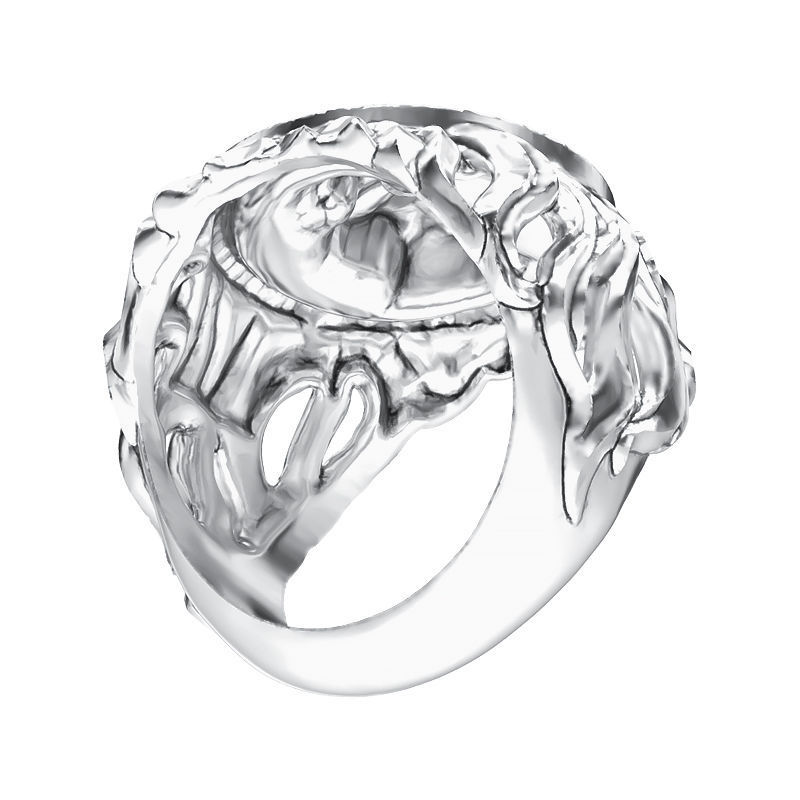 Ring 024 skull 3D print model_4